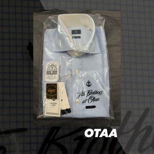 NWT Otaa Blue Check Non-Iron Slim Fit Shirt